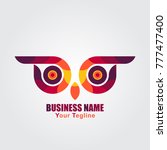 Simple Owl Eye Colorful Logo...