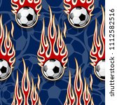 seamless pattern with football... | Shutterstock .eps vector #1112582516