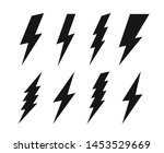 vector set lightning bolt.... | Shutterstock .eps vector #1453529669