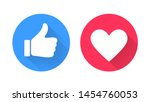 thumb up and heart icon. vector ... | Shutterstock .eps vector #1454760053