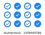 set of quality icons. blue flat ... | Shutterstock .eps vector #1458469286