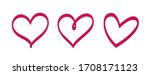 handwritten calligraphy hearts... | Shutterstock .eps vector #1708171123