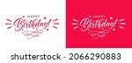 happy birthday text hand... | Shutterstock .eps vector #2066290883