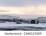 
The abandoned DC-3 Airplane on Solheimasandur beach, a Douglas Dakota DC3 used by the US Navy, lies as wreckage on the striking black sand beach of South Iceland.
