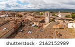 Small photo of Panorama of the old city rooftops of Gubbio (Umbria Region, central Italy). Ancient medieval city, is world famous as one of the city were lived St. Francis, Italy's christian Patron.