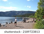 Small photo of The infamous Loch Ness Lake is a tourist attraction. Loch Ness Lake, Loch Ness, ScotlandUK June 4, 2022