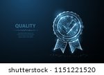 low poly quality icon check.... | Shutterstock .eps vector #1151221520