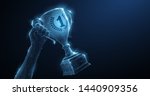 trophy cup. abstract vector 3d... | Shutterstock .eps vector #1440909356