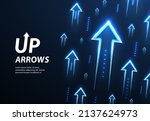 up arrows on deep blue... | Shutterstock .eps vector #2137624973