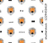 seamless pattern with lions and ... | Shutterstock .eps vector #1229453419