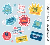 prevention warning stickers set ... | Shutterstock .eps vector #1748384543