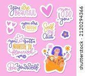 Set Of Stickers With Romantic...