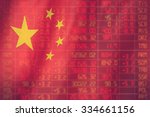 Flag Of China. Downtrend Stock...