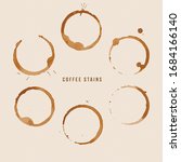 vector coffee cup stains set | Shutterstock .eps vector #1684166140