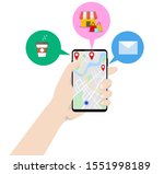 human hand holding mobile phone ... | Shutterstock .eps vector #1551998189