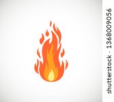 vector icon of flame in cartoon ... | Shutterstock .eps vector #1368009056