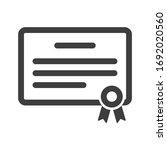 certificate icon. minimalistic... | Shutterstock . vector #1692020560