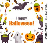halloween design template.... | Shutterstock .eps vector #1181611933