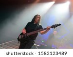 Small photo of Rio de Janeiro, Brazil, December 6, 2019. Bassist John Myung of the progressive metal band Dream Theater during a concert in Rio de Janeiro.