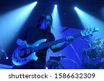 Small photo of Rio de Janeiro, Brazil, December 6, 2019. Bassist John Myung of the progressive metal band Dream Theater during a concert in Rio de Janeiro.