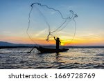 Fishermen Casting Fishing Early ...