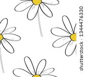 daisy flower vector pattern... | Shutterstock .eps vector #1344476330