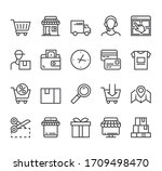 shopping commerce delivery line ... | Shutterstock .eps vector #1709498470