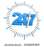 24 7 sign  clipping path... | Shutterstock . vector #245809309