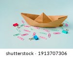 Paper boat made of craft paper...