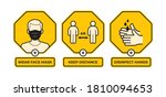 vector yellow sign with icons... | Shutterstock .eps vector #1810094653