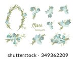 floral crocus retro vintage... | Shutterstock . vector #349362209