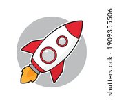 Cute cartoon rocket ship vector illustration.