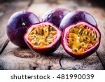 Ripe Organic Passion Fruit On A ...
