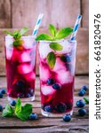 Blueberry Ice Mojito With Mint...