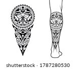 maori tribal style tattoo... | Shutterstock .eps vector #1787280530