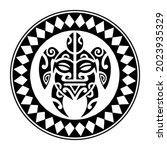 sea turtle and face maori style.... | Shutterstock .eps vector #2023935329
