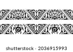 set of maori polynesian tattoo... | Shutterstock .eps vector #2036915993