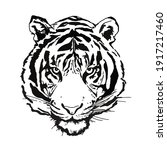 black and white tiger face 