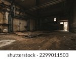 Small photo of Old and rusty abandoned industrial plant, forgotten historical factory, Lost Place