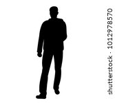 silhouette of a guy goes | Shutterstock .eps vector #1012978570