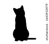 black silhouette of a cat... | Shutterstock .eps vector #1643910979