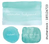 teal blue ombre watercolor... | Shutterstock .eps vector #185126723