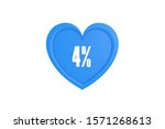 4 percent in light blue color... | Shutterstock . vector #1571268613