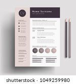 beautiful cv   resume template  ... | Shutterstock .eps vector #1049259980
