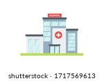 hospital building flat style... | Shutterstock .eps vector #1717569613