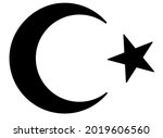 crescent moon and star coat of... | Shutterstock .eps vector #2019606560