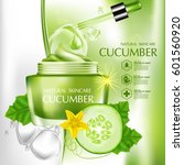 cucumber natural moisture skin... | Shutterstock .eps vector #601560920