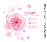 sakura collagen solution... | Shutterstock .eps vector #791047630
