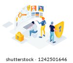 flat isometric vector business... | Shutterstock .eps vector #1242501646