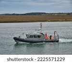 Small photo of Cromer, UK - Sep 5 2022: The Fisheries Protection Vessel (FPV) Sebastian Terelinck leaves Cromer on an overcast afternoon. A boat of the Eastern IFCA (Inshore Fisheries and Conservation Authority).